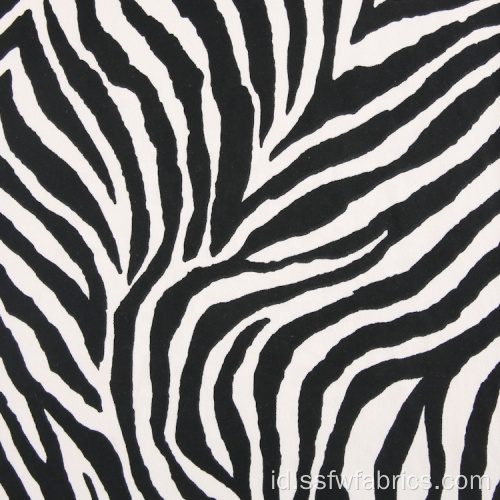 Zebra Stripes DTY Brush Poliester Kain Untuk Kemeja